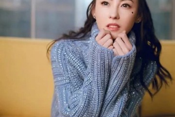 张柏芝的蓝色毛衣下衣玩失踪穿法美得让人挪不开眼睛