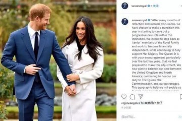 震动英媒哈里王子配偶忽然宣告退出英国王室