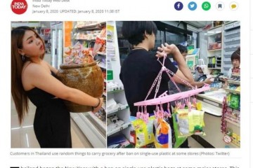 脑洞大开禁用塑料袋后泰国人这样购物……