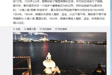 愤恨丹麦标志性景点小美人鱼遭涂鸦