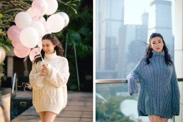 张柏芝两件叠穿不臃肿紧身裤勾勒好身材40岁仨娃妈美回20岁