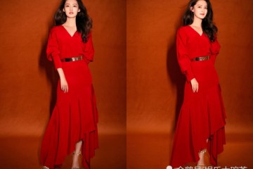 李沁只需一出现就冷艳世人身穿一袭红裙鲜艳亮丽尽显新年气味