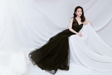 赵丽颖产子不发福黑色长裙更妩媚老练高雅才是真的美
