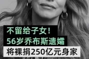 不留后代250亿美元身家全捐没有了乔布斯的光环她相同闪烁