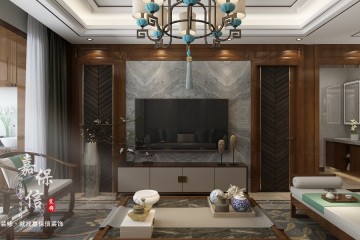 烟台泰颐新城140平四居室新中式风格装饰高雅尊贵让人仰慕不已